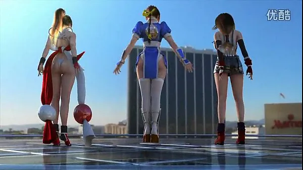 크고 Animation hot dance Dance Shiranui, Tifa and Kasumi 따뜻한 동영상