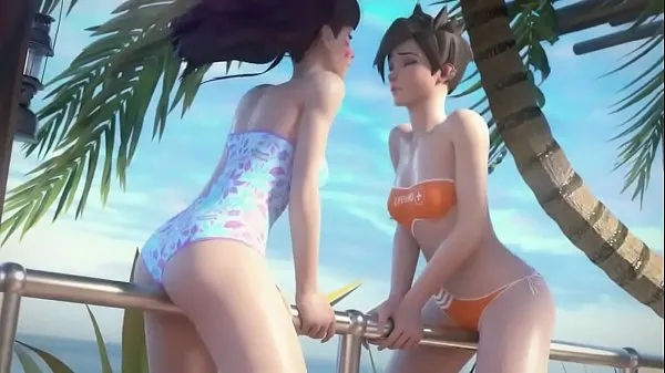 Grosses D.Va et Tracer en vacances Overwatch (Animation W / Sound vidéos chaleureuses