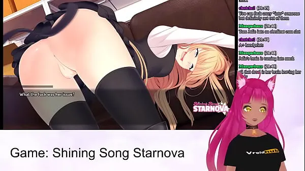 Grandes VTuber LewdNeko toca Shining Song Starnova Julie Route Parte 3 vídeos calorosos