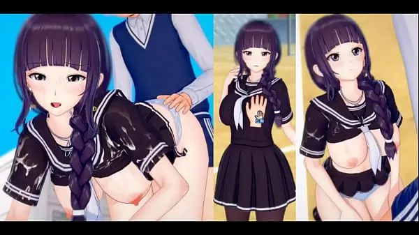 Большие Эроге Коикацу! ] 3DCG хентай видео, где челка прямая челка JK "Futaba" потирает грудь теплые видео