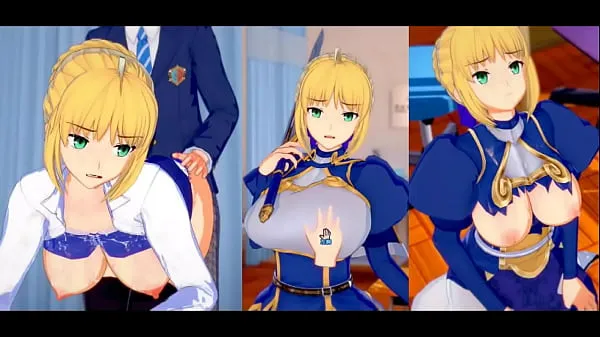 Große Eroge Koikatsu! ] FGO (Schicksal) Altria Pendragon (Sabre) reibt ihre Brüste H! 3DCG Big Breasts Anime Video (FGO) [Hentai Game Fate / Grand Orderwarme Videos