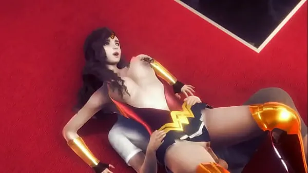 Grandi Il nuovo cosplay di Wonder Woman fa sesso con un uomo in un video hentai di animazionevideo calorosi